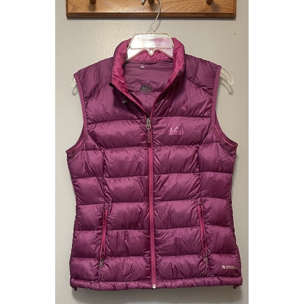 REI Co-op Stratocloud Down Vest Womens Small Berry Primaloft Pertex Quantum